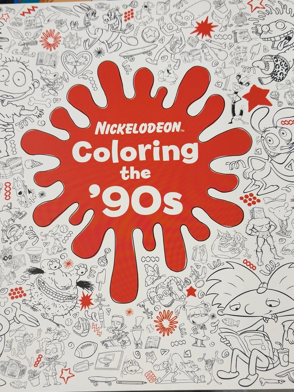 Nickelodeon Red & White '90s Coloring Book Cover